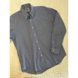 Bernard Weatherill of Savile Row Shirt London Dress Shirt Size M Blue Check